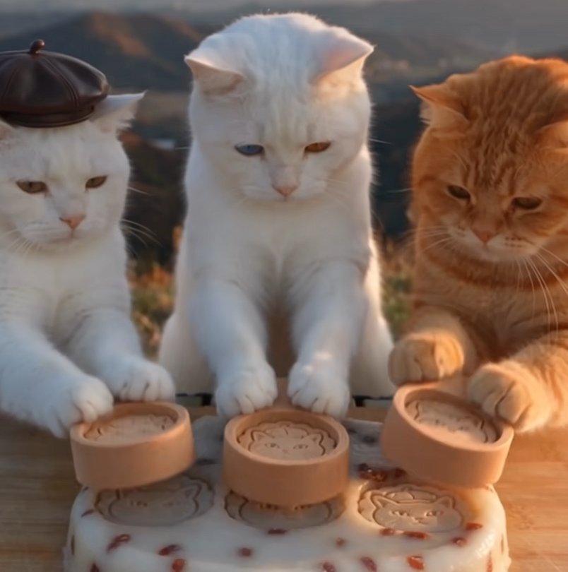 ▲“猫子柒”AI短片系列(图/视频截图)
