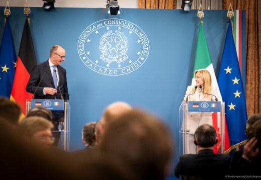 23日,德意领导人在罗马举行会谈 默茨X账号