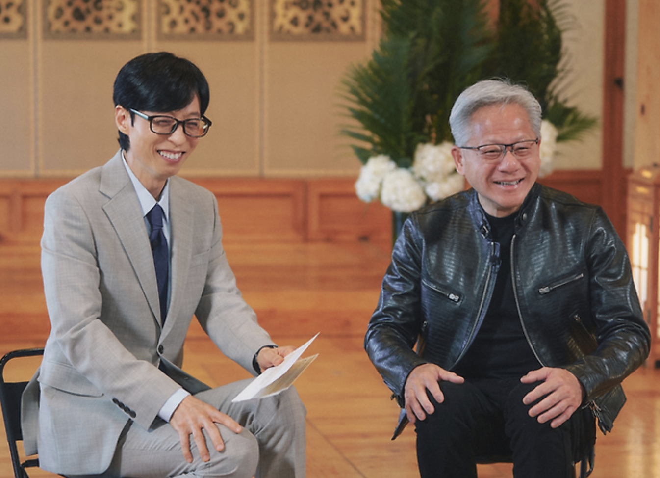 ▲黄仁勋做客韩国知名脱口秀综艺节目