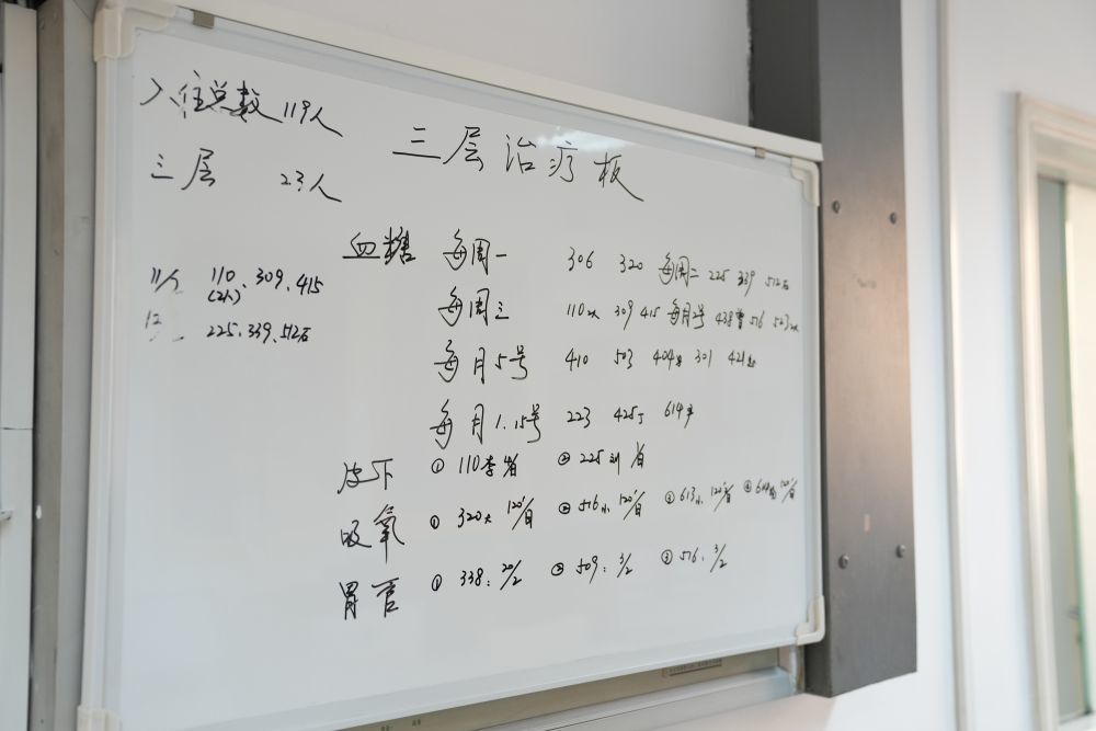 2月10日在银龄老年公寓呵护站拍摄的的治疗板。