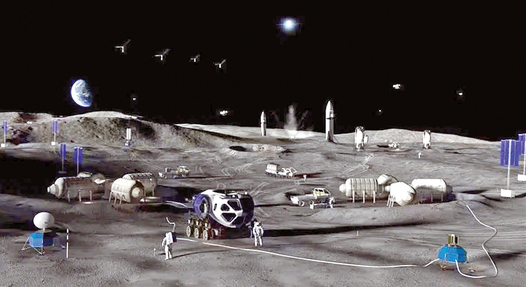 NASA公布的“月球基地”概念图