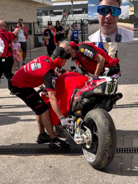 Marc Marquez FP1中摔车后的赛车