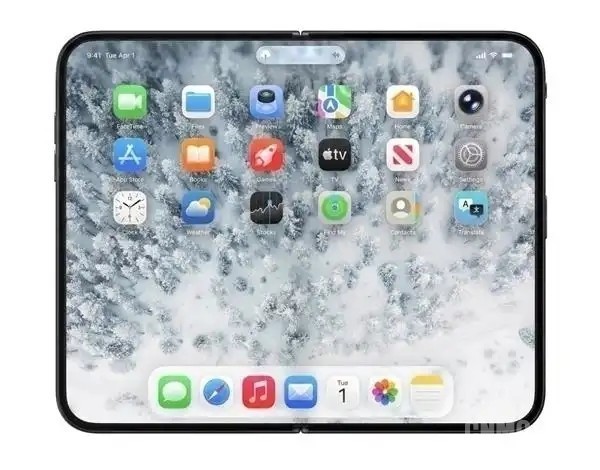 苹果折叠屏iPhone渲染图