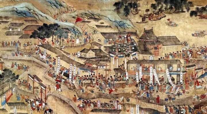 《南都繁会图卷》局部，描绘明代应天府（南京）市井风貌。来源/中国国家博物馆