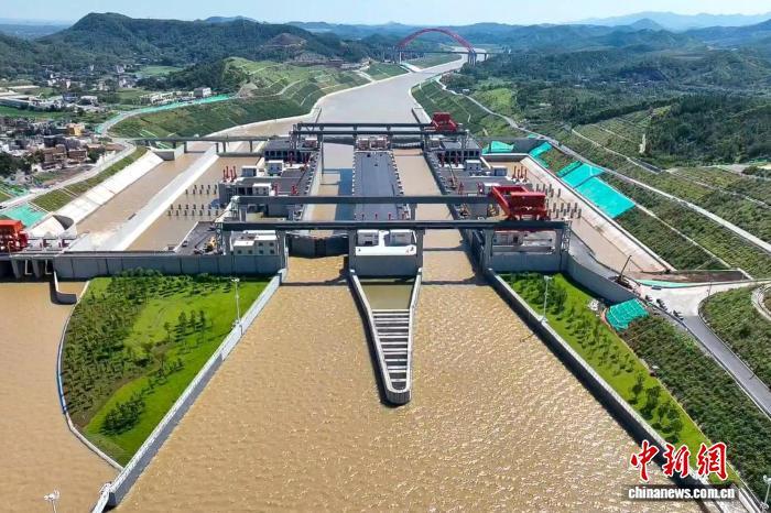 9月2日，航拍平陆运河马道枢纽。陈冠言 摄