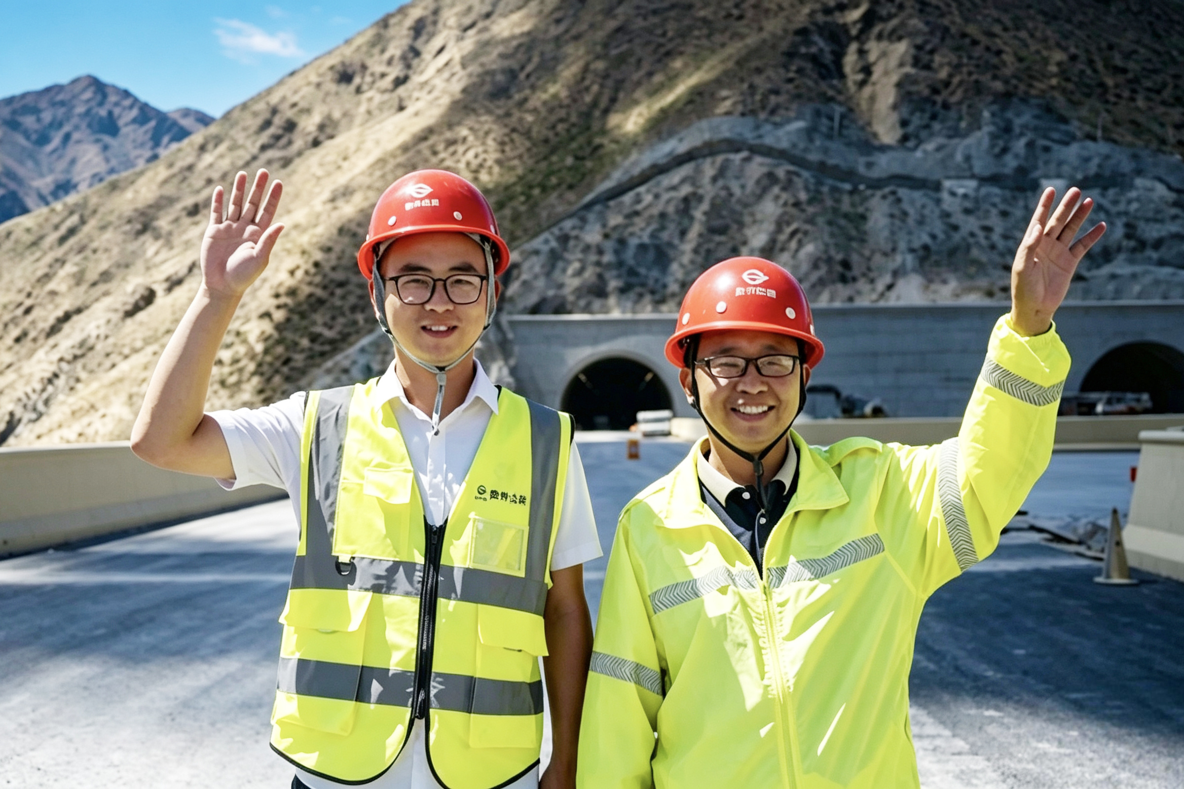 眼看着亲身参与建设的十标项目即将建成,两位贵州交通建设者面对镜头开心地挥手