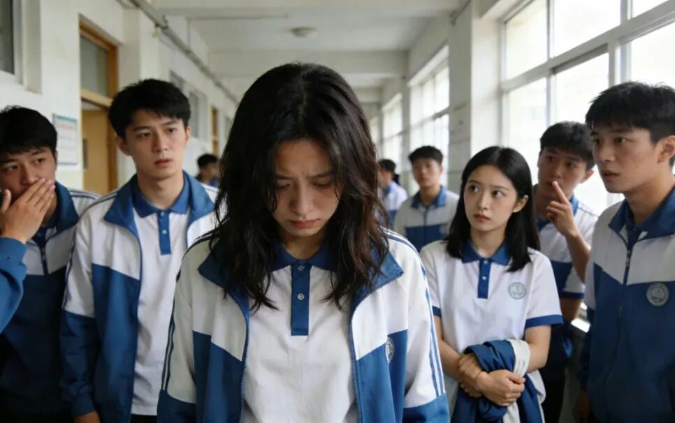 赵欣读高一的女儿被造黄谣 图|AI制图