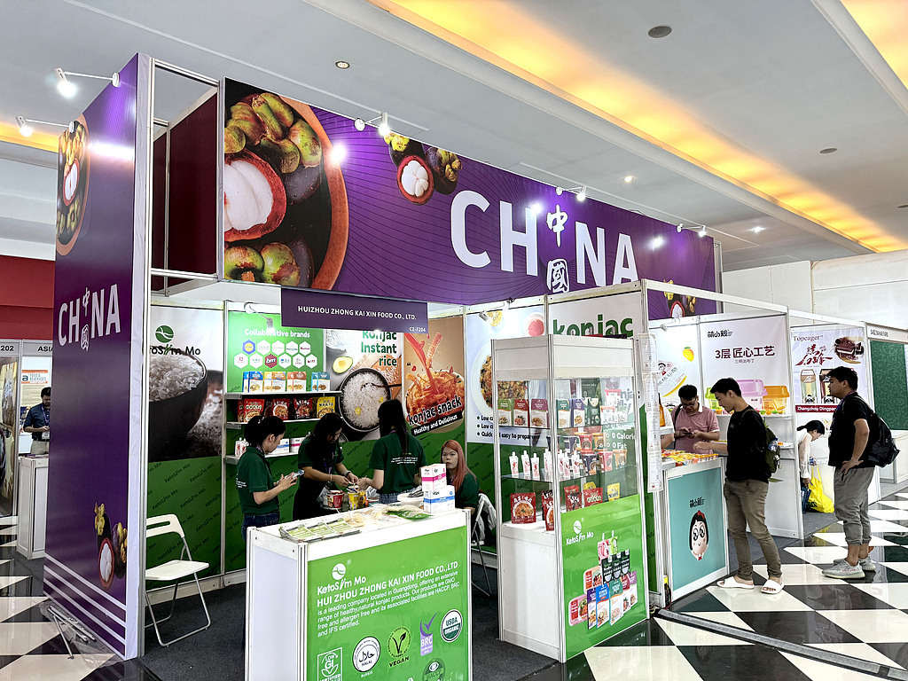 中国企业参加印尼食品展会。(视觉中国)