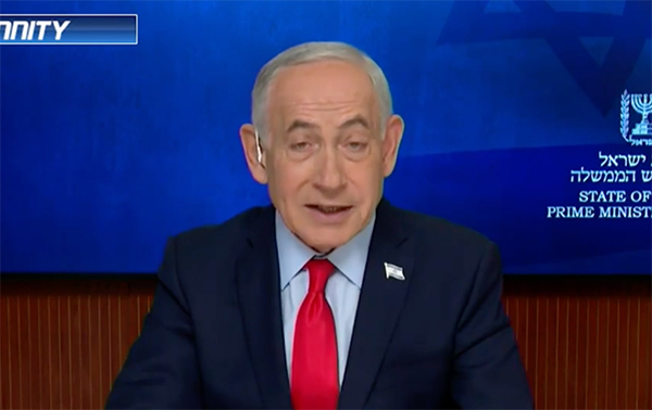 当地时候3月2日，内塔尼亚胡接受好意思国福克斯新闻频说念采访。 视频截图