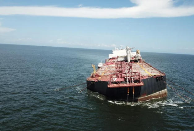 2020年,一艘委内瑞拉油轮发生倾斜 资料图