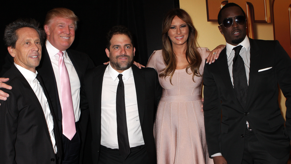 (2011年,电影制作人Brian Grazer,特朗普,拉特纳,梅拉尼娅,吹牛老爹Diddy)