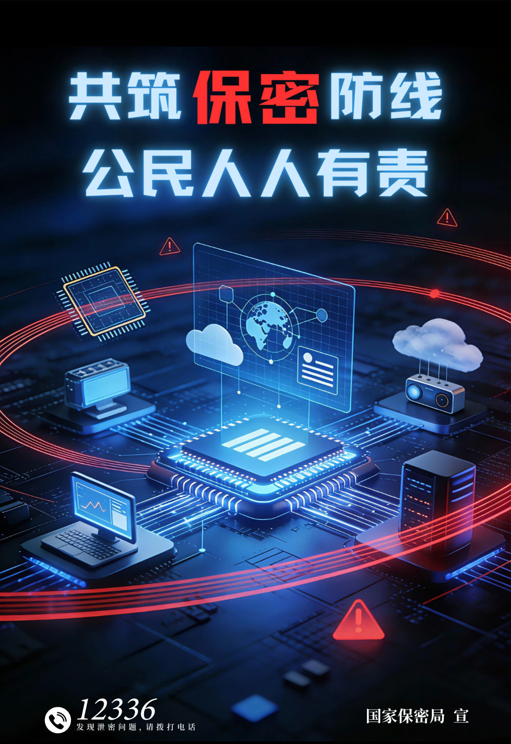 （保密公益宣传海报《数智红线》）