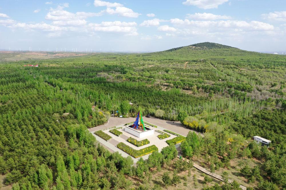 △山西右玉县南山森林公园一角