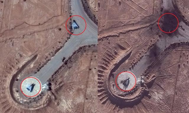 美军摧毁伊朗空军基地卫星图