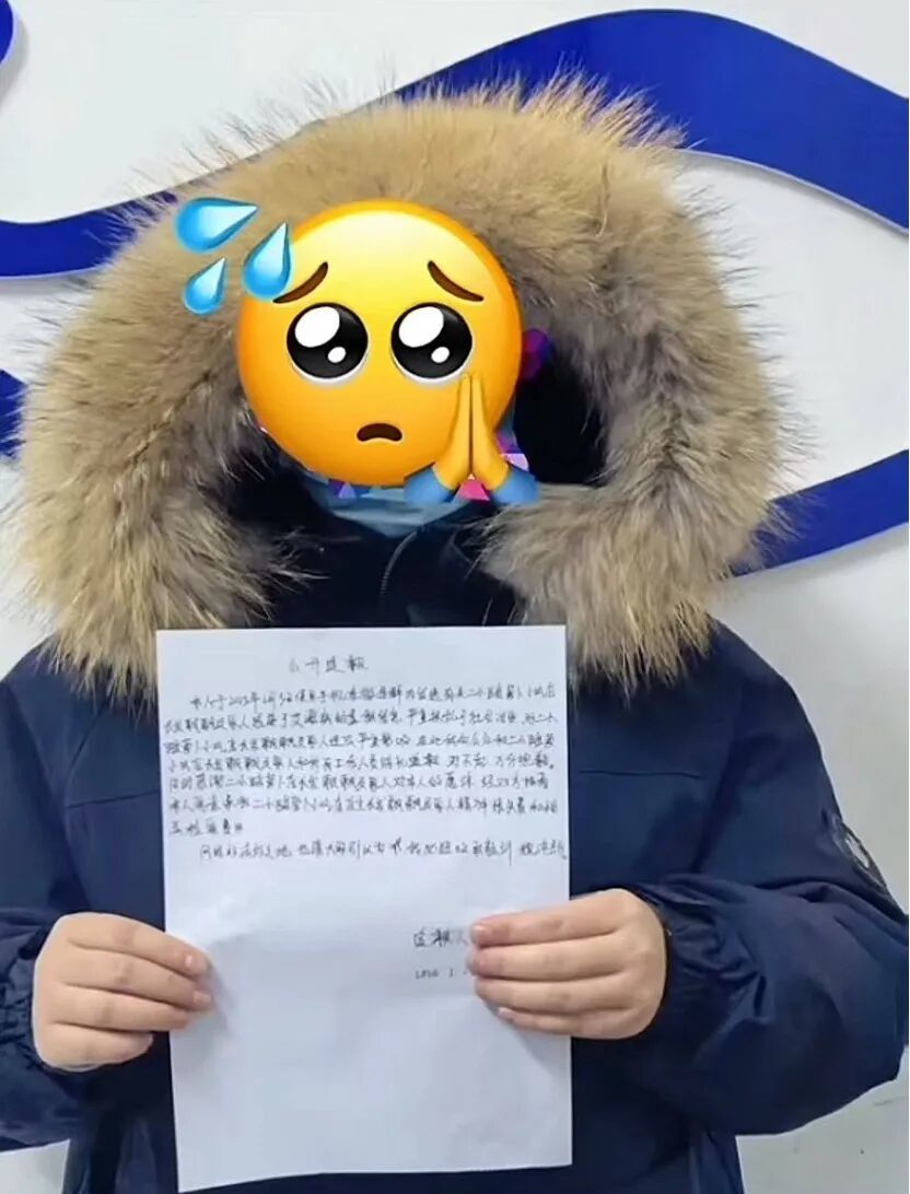 ●给张鑫、梁女士道歉的女士。图片来自网络