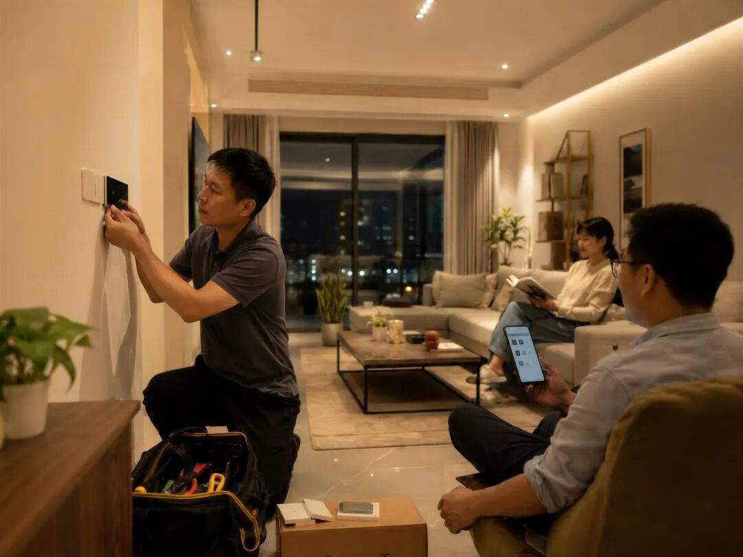 摄图网_701798619_现代客厅内安装调试智能家_(企业商用).jpg