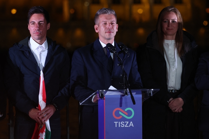 4月12日，匈牙利布达佩斯，毛焦尔发表胜选演讲 IC photo