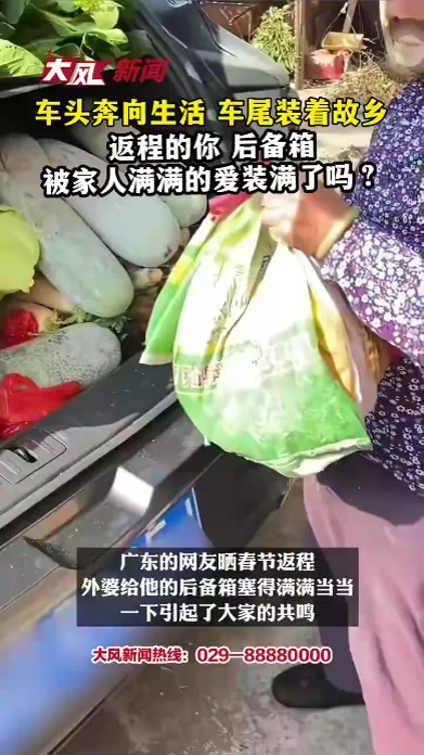 车头奔向生活 车尾装着故乡返程的你 后备箱被家人满满的爱装满了吗？