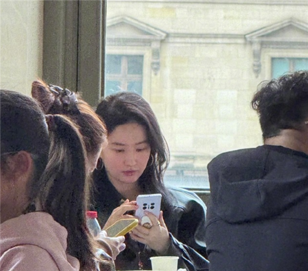 网友卢浮宫偶遇刘亦菲吃饭：意外发现她两年没换新手机
