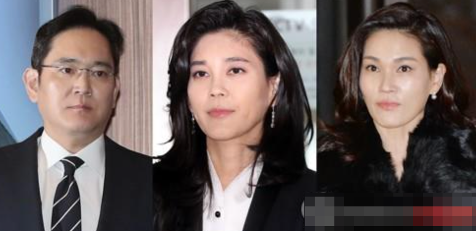 ▲从左至右分别为李在镕、李富真、李叙显