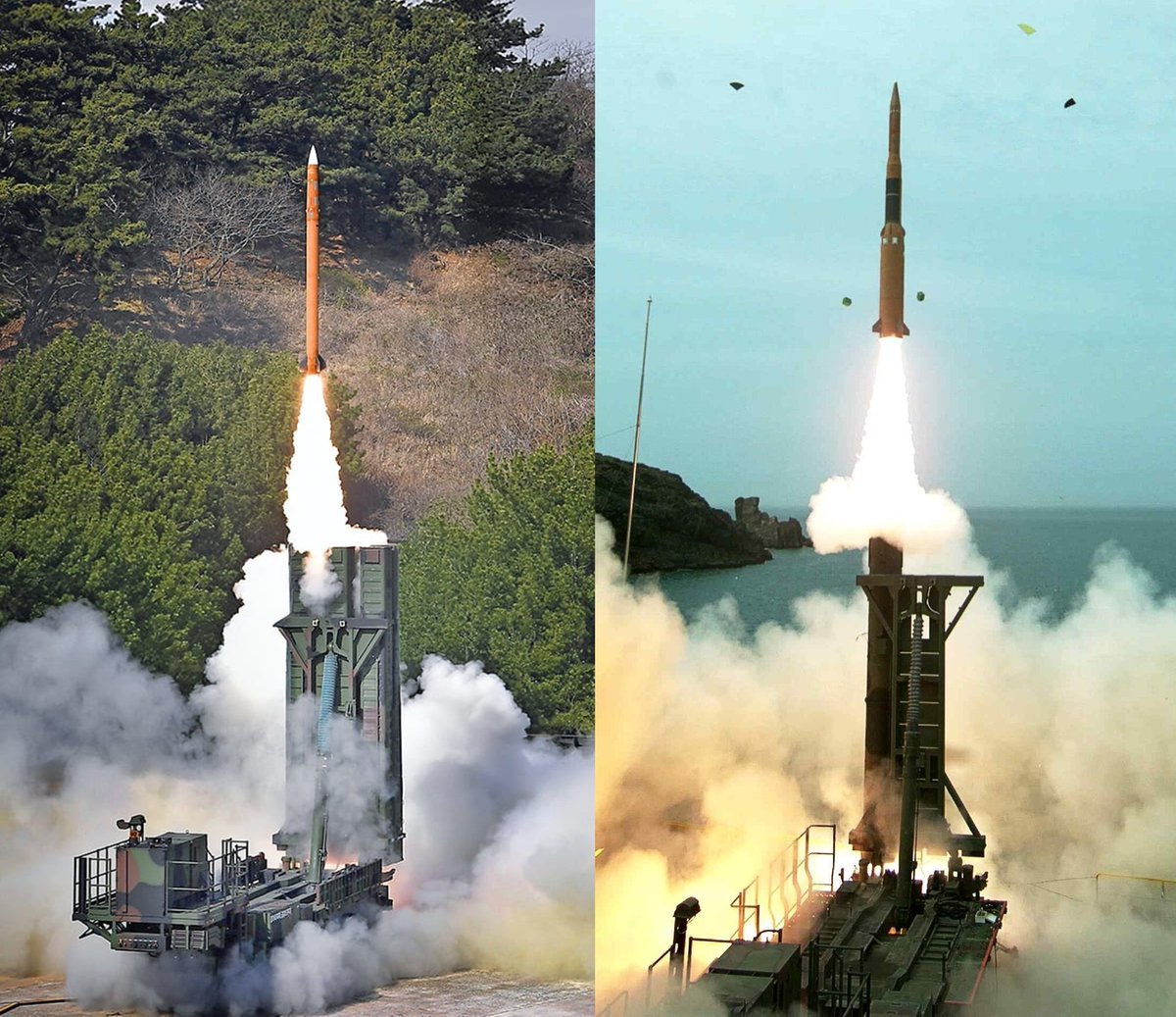 L-SAM是韩华航空航天研制的一种远程防空和反导拦截系统，左侧为防空导弹（AAM），右侧为反导拦截弹（ABM），2024年研制完成的Block1型号称拦截距离为150千米、射高60千米