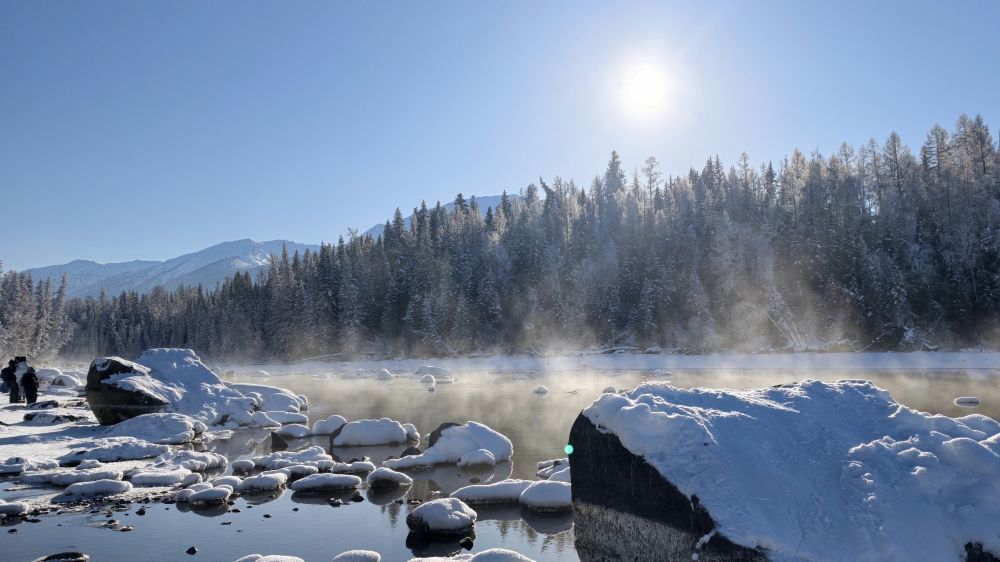 1月30日拍摄的喀纳斯景区。新华社记者 贺小童 摄