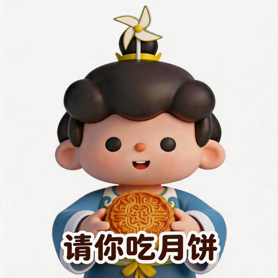 jimeng-2026-09-25-9827-加上可爱文字,请你吃月饼,字号小一点,做表情包.png
