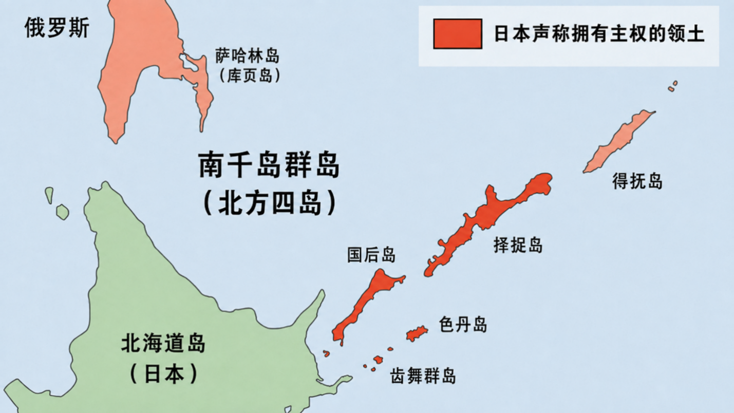 俄日南千岛群岛（北方四岛）争议岛屿