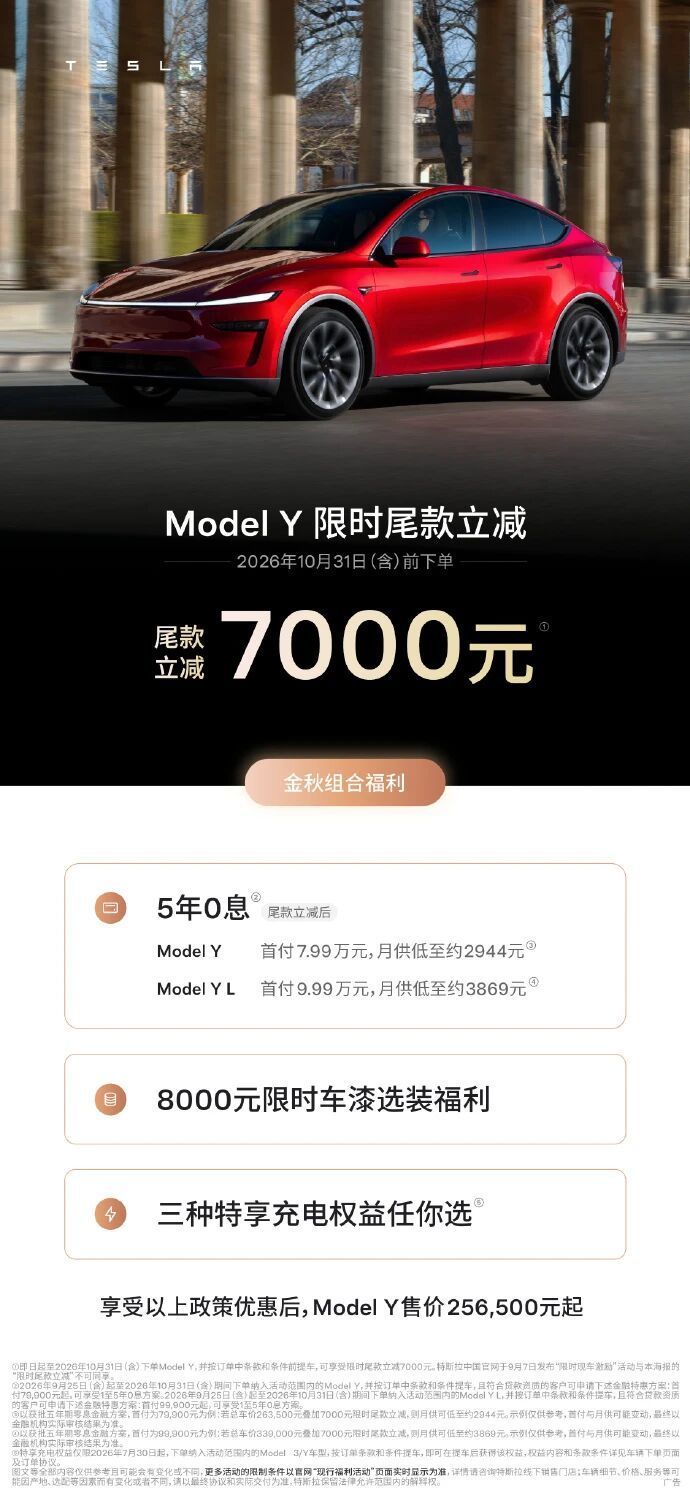 【特斯拉中国变相降价:Model 3减5000元,Model Y部分