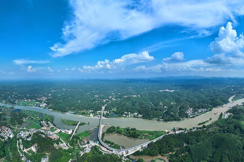 平陆运河1标段航道。平陆运河集团供图