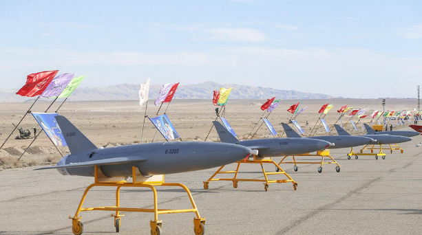 伊朗拥有多种类型远程自杀式无人机,图为伊斯兰革命卫队装备的“阿拉什”(Arash)自杀式无人机。