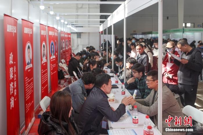 资料图:招聘会。中新社记者 贾天勇 摄