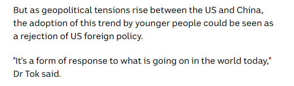 日本英文杂志《大都市》分析说，“你遇见了我人生中‘很中国’的时刻”，便成了沉浸于这类实践的代名词——有时认真，有时轻松，但总带着真诚的好奇。