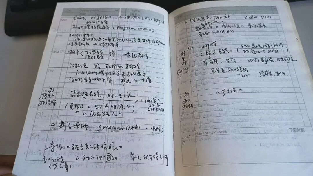 1999年,戴维在刘欢课上做的课堂笔记。