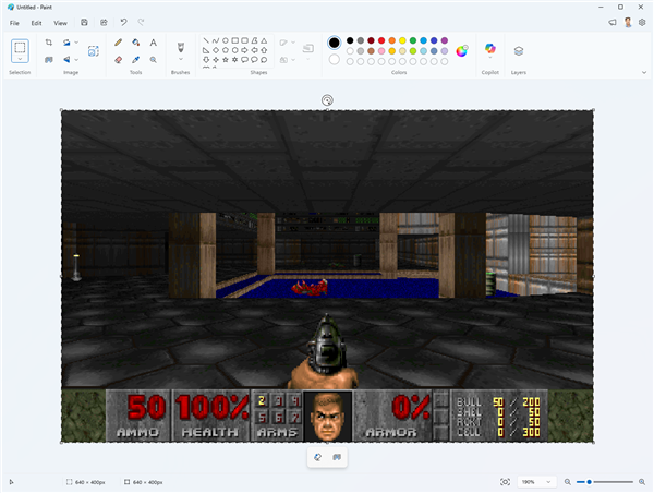 微软CTO脑洞大开:用Windows画图当显示器跑Doom!逐帧粘贴到画布