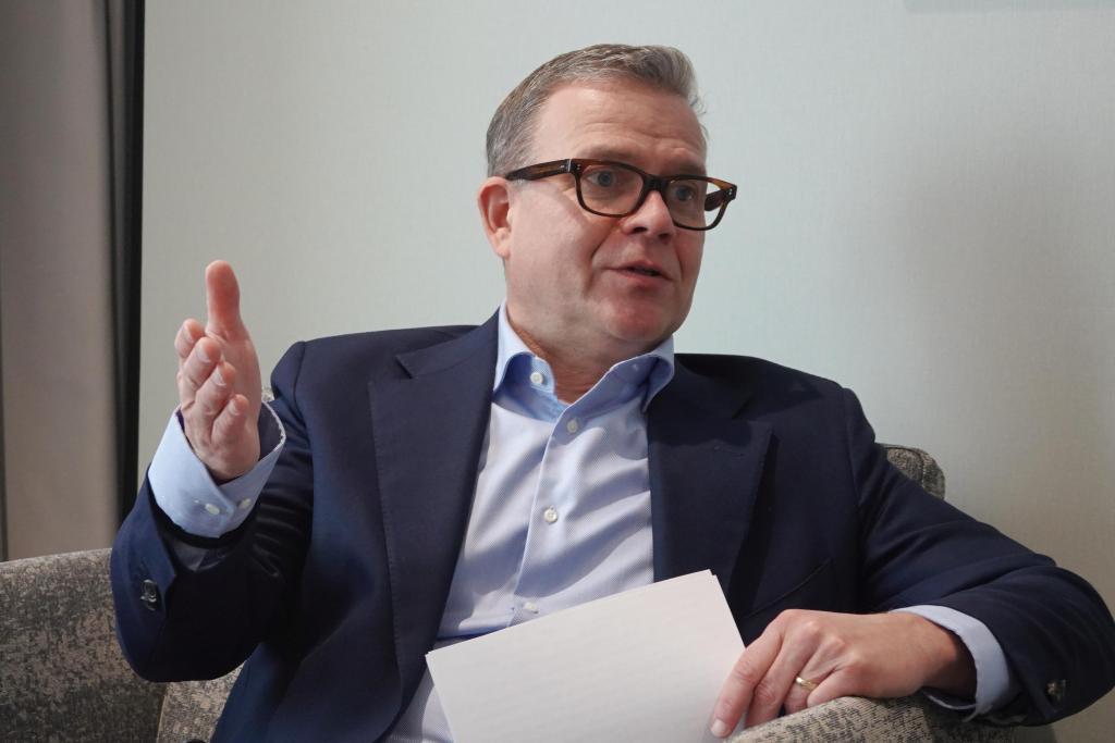 1月28日上午,芬兰总理奥尔波在北京接受新华社记者专访。新华社记者 赵瀚泽 摄