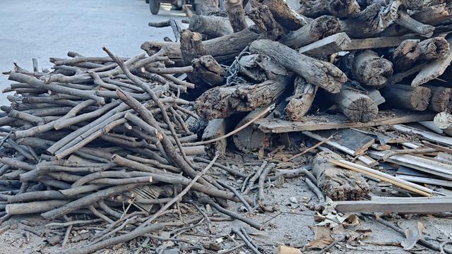 村民准备的过冬柴火