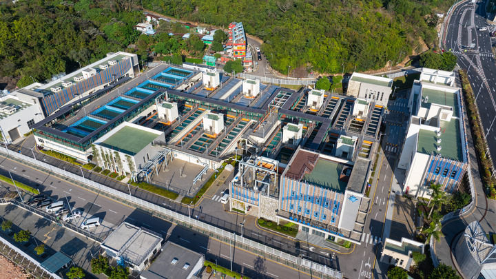 2026年3月13日拍摄的澳门自来水公司石排湾水厂（无人机照片）。新华社发（张金加 摄）