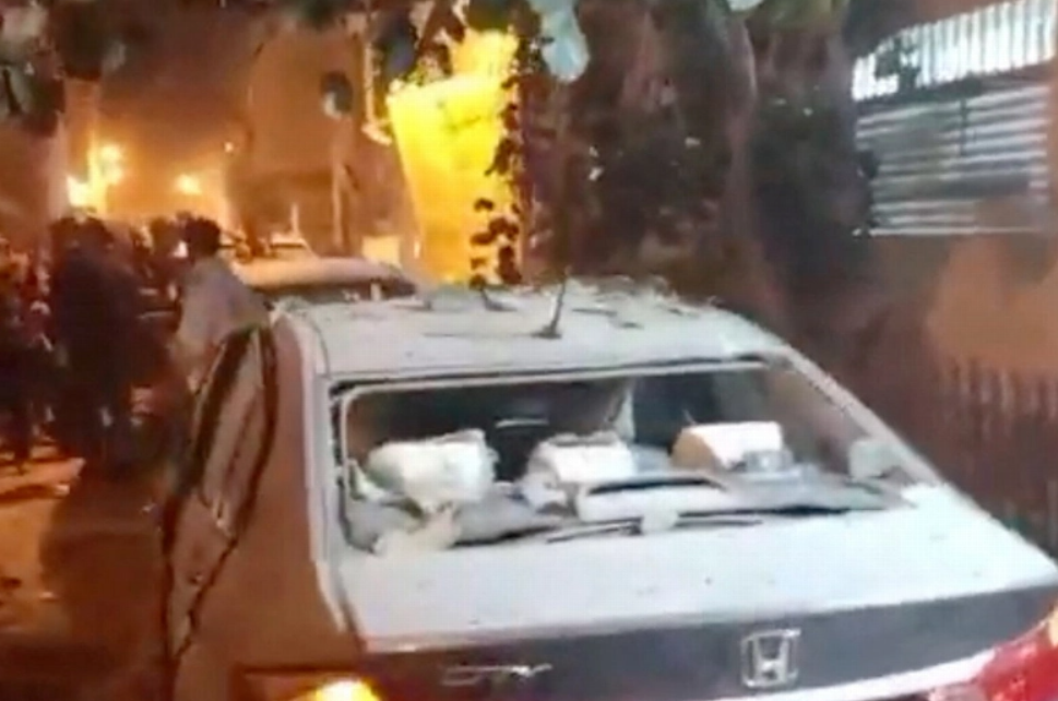 袭击发生当天现场画面视频截图