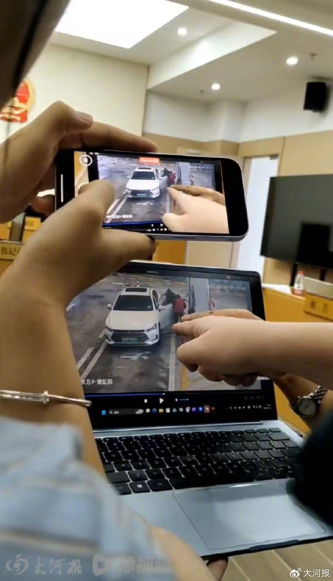 事发时加油站监控视频画面(受访者提供))