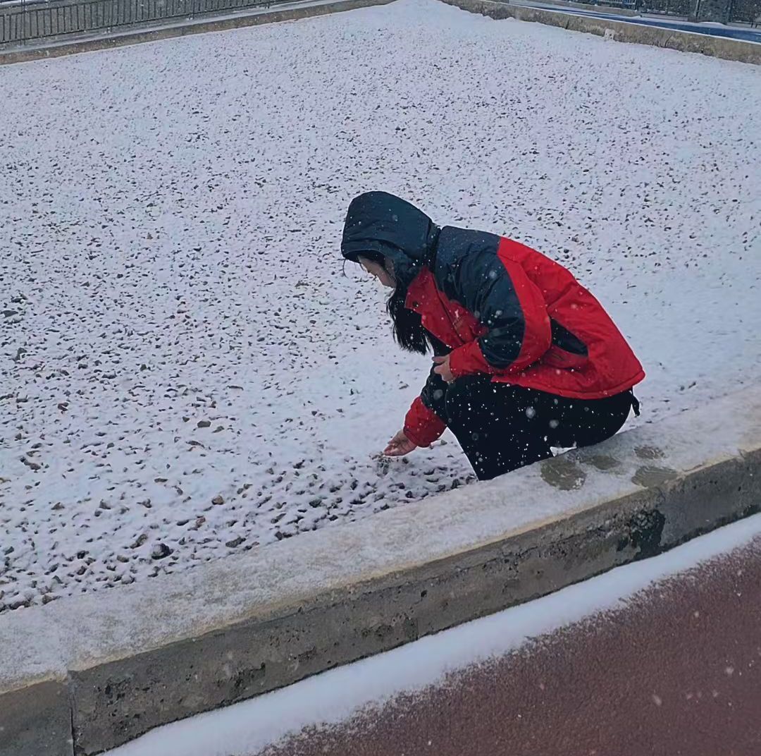 司徒凯馨到武威的第一天,下雪了。