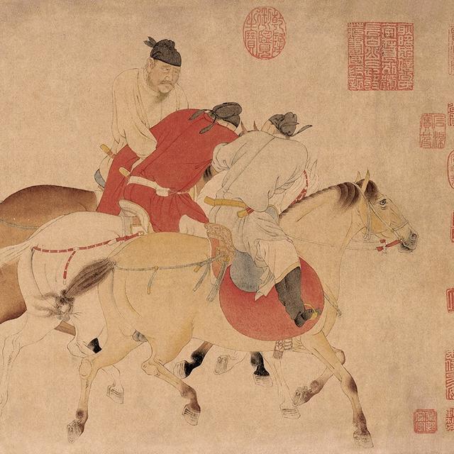 《五王醉归图》细部 元代 任仁发 私东说念主储藏