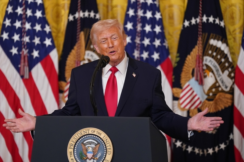 2026年3月12日，美国华盛顿特区，“妇女历史月”招待会在白宫东厅举行，美国总统特朗普出席。 IC Photo