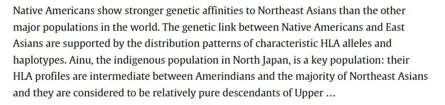 亚洲人和美洲原住民之间的遗传联系:来自HLA基因和单倍型的证据Genetic link between Asians and native Americans: evidence from HLA genes and haplotypes