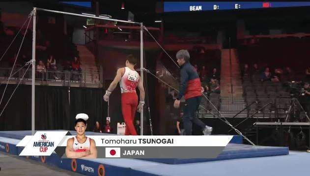 美国杯第二轮 单杠：14.900 比得真好 角弟换了发型要认不出来了