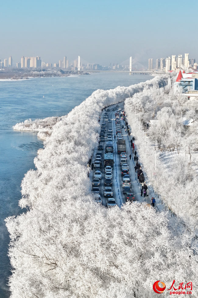 1月18日，吉林市雾凇景观。人民网记者李洋摄