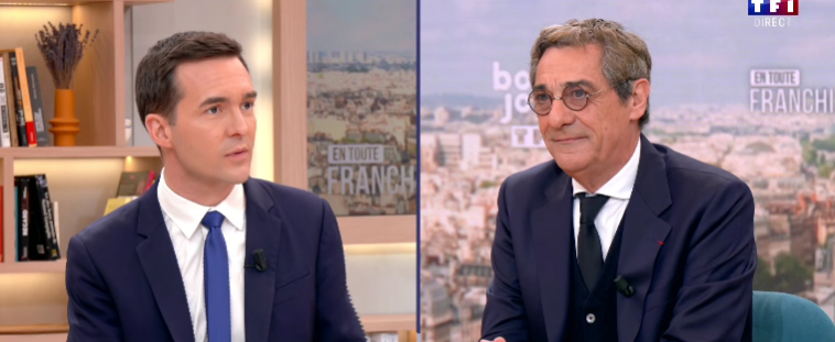 法国小企业部长塞尔日·帕潘(右) TF1视频截图