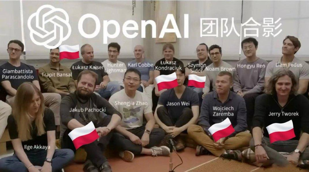 OpenAI团队中六位顶级贡献者均为波兰人,从左到右分别为Jakub Pachocki、Łukasz Kaiser、Łukasz Kondraciuk、Szymon Sidor、Wojciech Zaremba、Jerry Tworek。