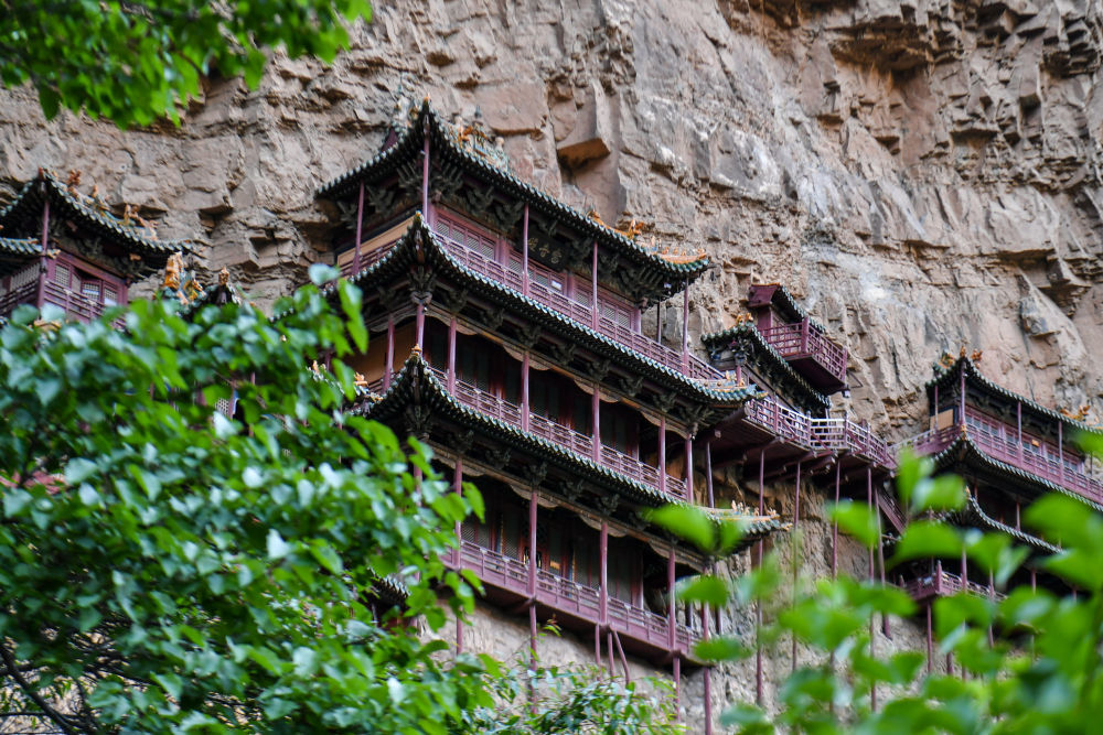 2026年6月9日在山西省浑源县拍摄的悬空寺景区。