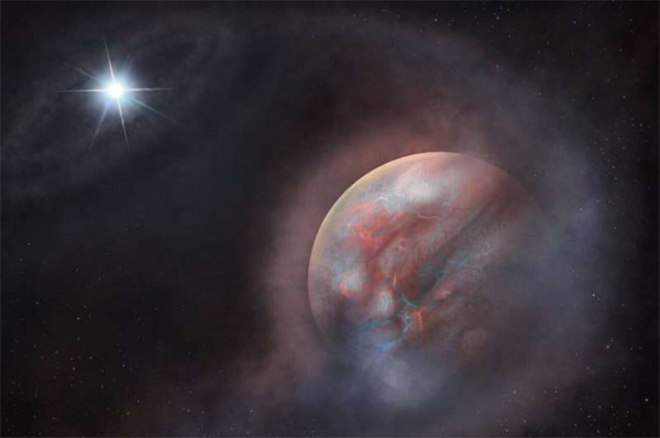 关于白矮星HS 0209+0832附近行星的艺术图像